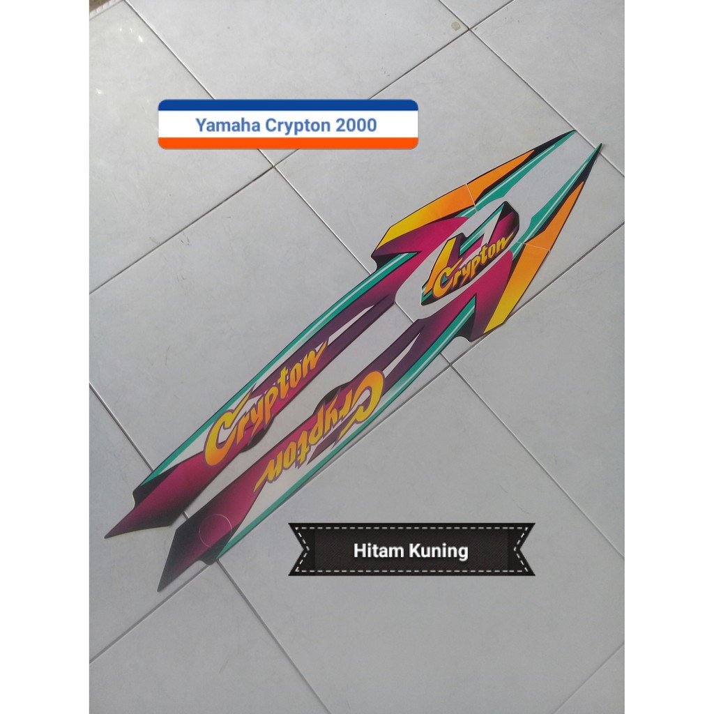 Sticker Striping Motor Yamaha Crypton 2000 Hitam Kuning