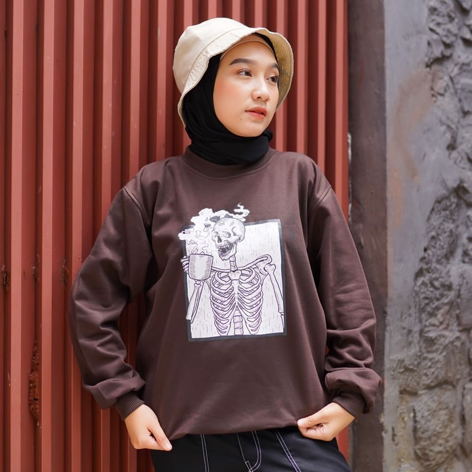 Drinking Skull Sweater - Sweater Hoodie Unisex Terbaru