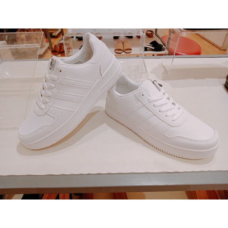 DISCON Sepatu Sneakers Tali Pria Full White North Star Original Bata 881-1197