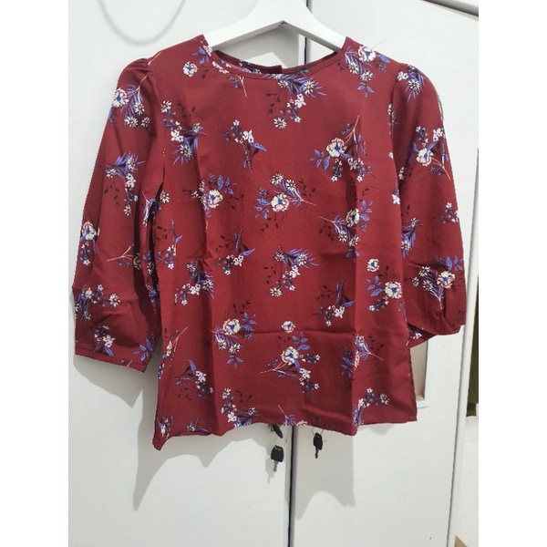 The Executive Red Floral Blouse