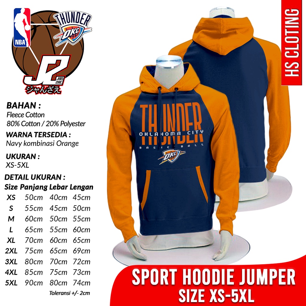 Jaket Basketball XS-5XL OKLAHOMA CITY THUNDER OKC NBA JANZAE Western Conference North West Division 