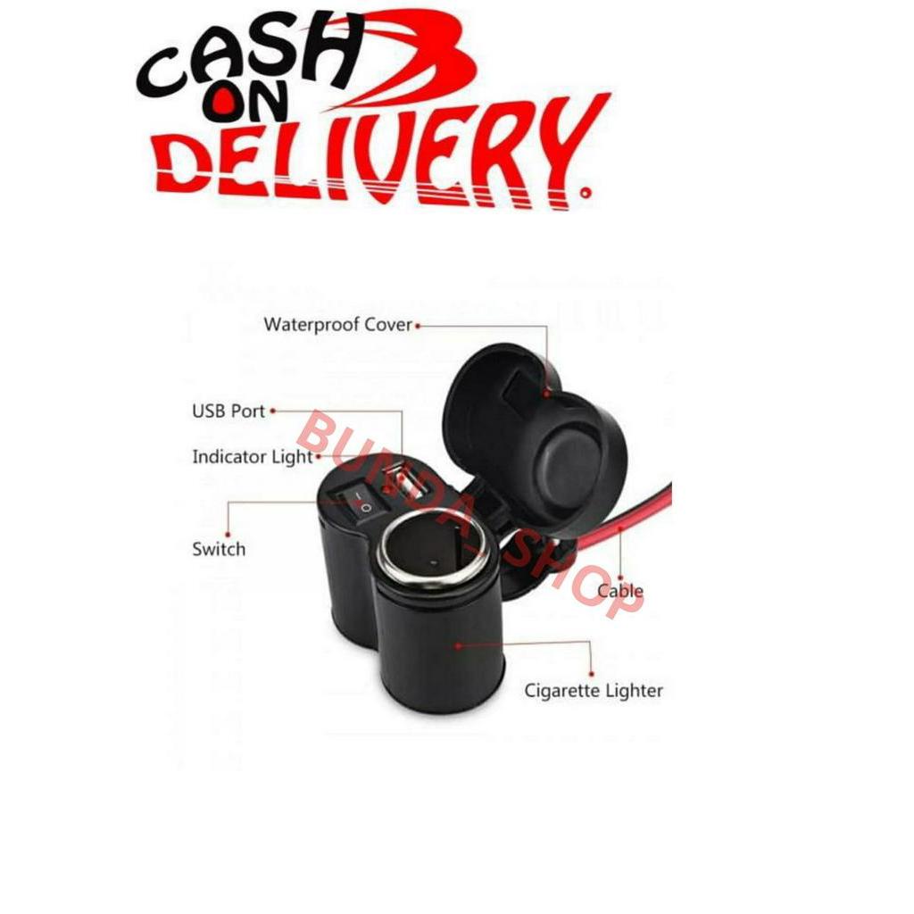 charger motor usb + lighter &amp; on/off