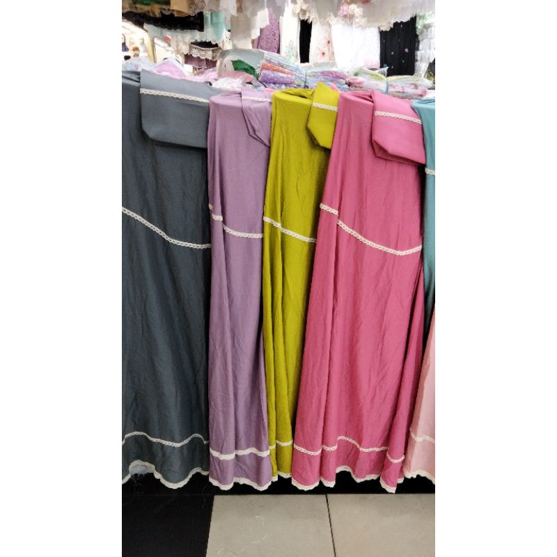 mukena katun rajut polos murah/mukena murah/mukena dewasa