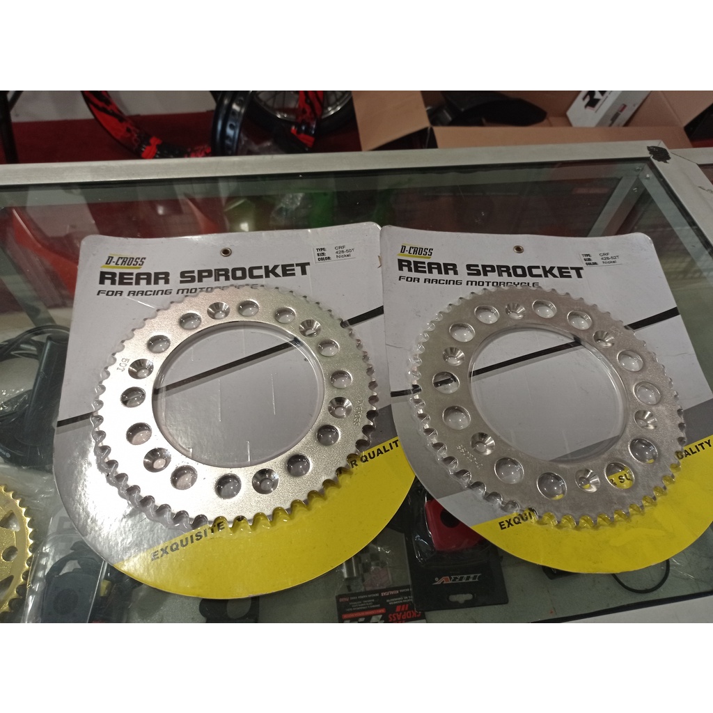 OBRAL Gear Belakang DCROSS/TK 428-49T 50T 51T 52T 53T 54T 55T Bright KLX 150 CRF 150L Gold Silver