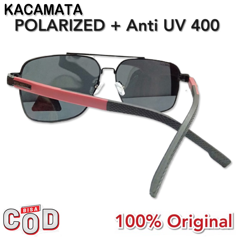 Kacamata Hitam Polarized Pria Wanita Square Frame Sunglasses Style Retro Ultraviolet Glare Blocking Kaca mata Anti Silau  Lensa Polarised / Polinelli