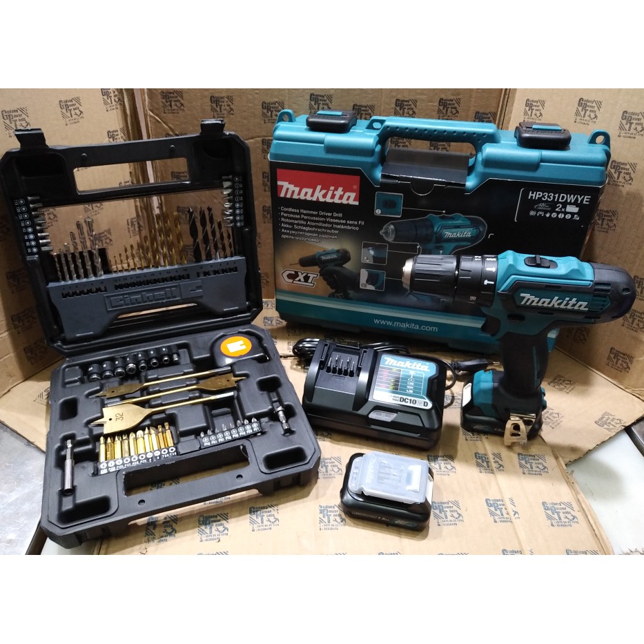 Paket Mata Bor 70pc Mesin Bor Baterai Cordless Drill Makita HP331