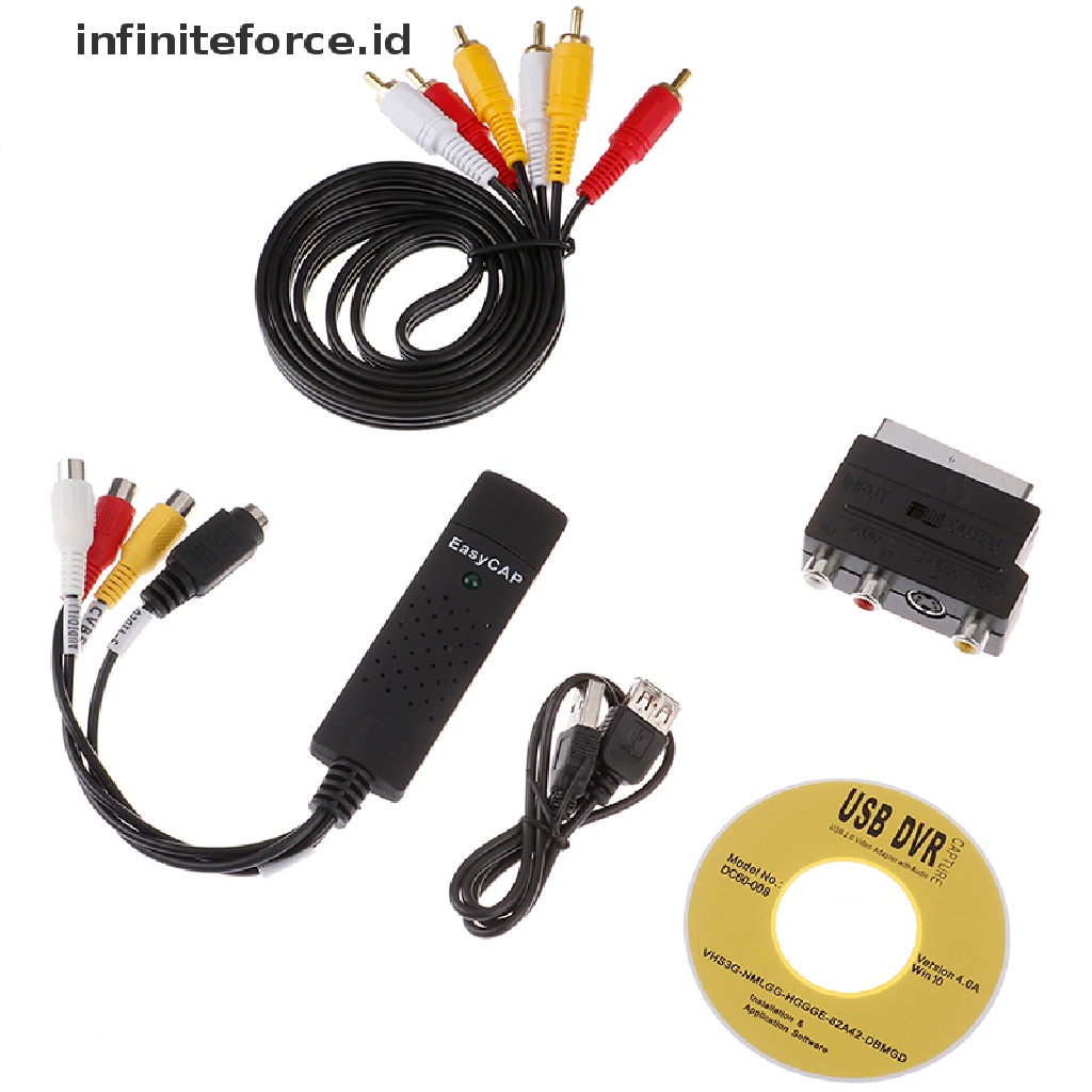 (infiniteforce.id) Adapter Konverter Kaset Video VHS Ke DVD Untuk PC / Laptop