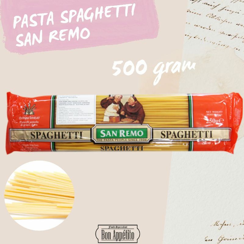 

San Remo Pasta Instan Spaghetti / Pasta Spaghetti 500 Gram / Pasta Halal