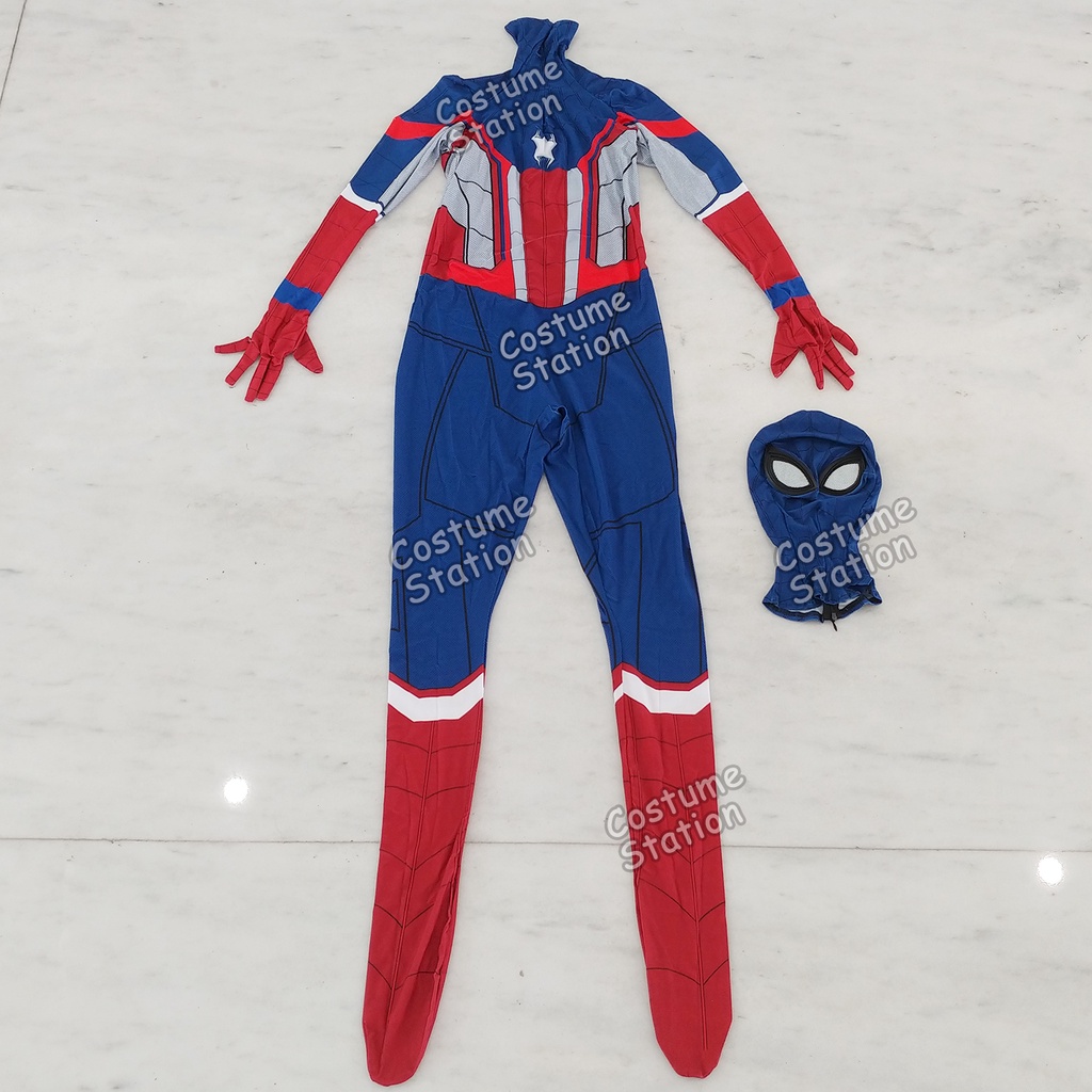 Kostum Spiderman Captain America /Costume Superhero Marvel pria dewasa