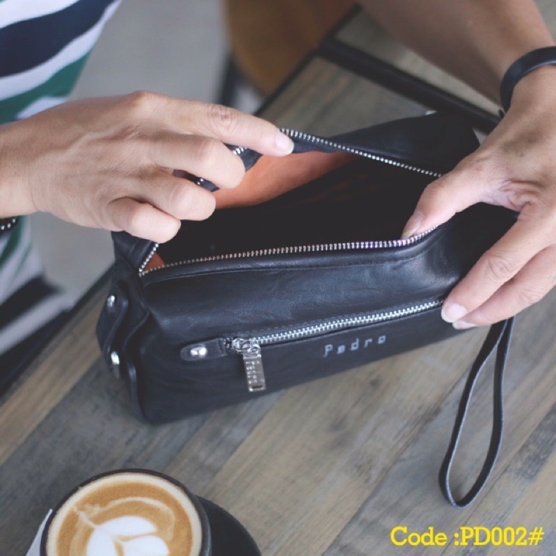 Handbag pedro Y002 / clutch pria dan wanita tali pendek Import murah