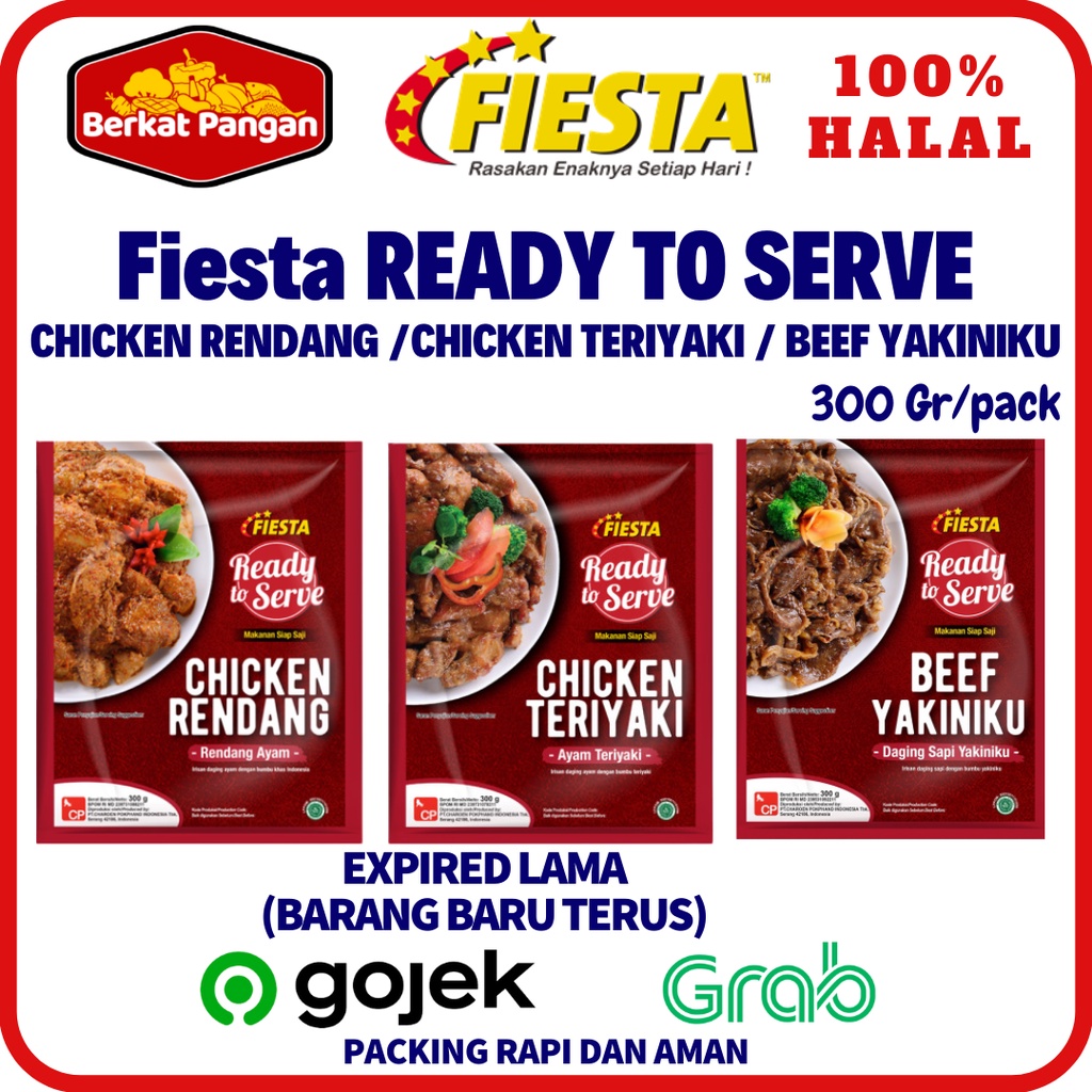 FIESTA Ready to serve Chicken Teriyaki Ayam Teriyaki / Chicken Rendang Ayam Rendang / Beef Yakiniku 300gr