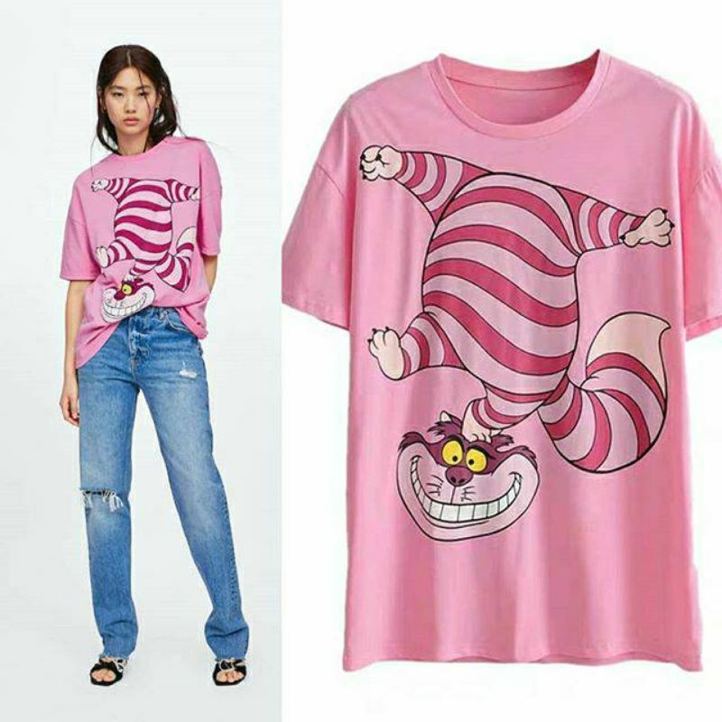 KAOS ZARA DISNE ALICE WONDERLAND PINK / TSHIRT WANITA ZARA / ATASAN WANITA