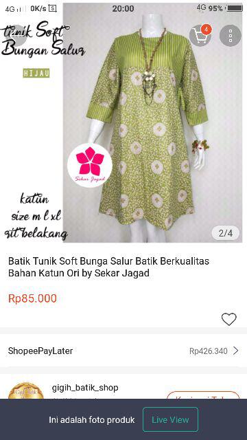Batik Tunik Soft Bunga Salur Batik Berkualitas Bahan Katun Ori By Sekar Jagad