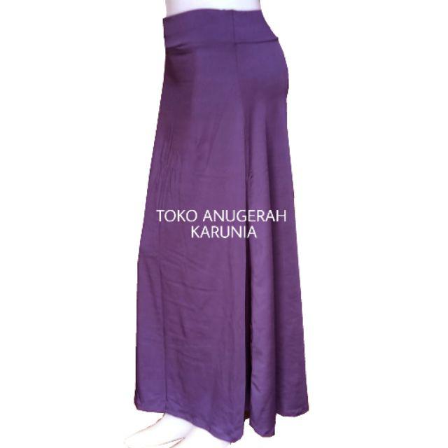 Rok Panjang Polos kaos rayon dan spandek-ungu
