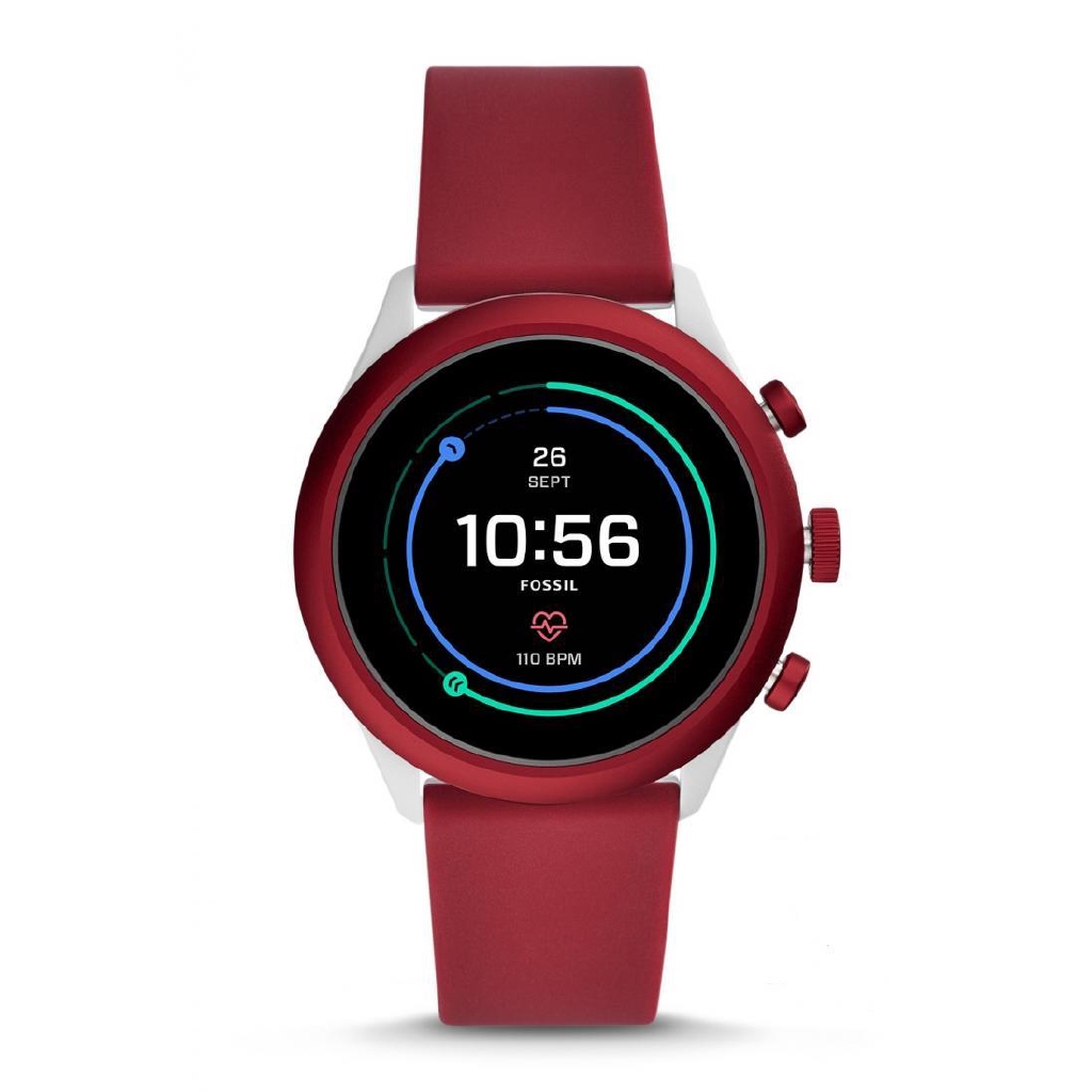 Fossil Gen 4 Sport Smartwatch 43mm Red Silicone Jam Tangan Pria [FTW4033]