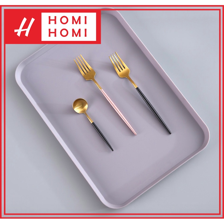 HomiHomi Nampan Makan Plastik Motif Polos Ukuran P 34 L 24 T 1,8 CM - KU021L