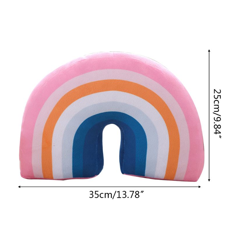 Mary Kids Rainbow U Shape Pillow Bantal Leher Untuk Penopang Kepala Tidur Mainan Mewah Dekorasi Kamar Anak