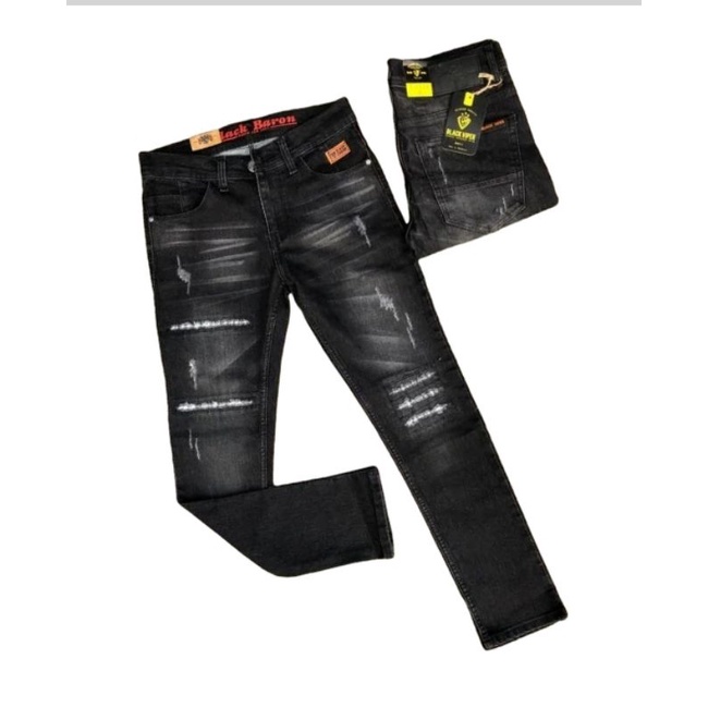 BLACK VIPER JEANS STRETCH / CELANA JEANS PRIA/ CELANA PANJANG PRIA MODEL SOBEK TERBARU