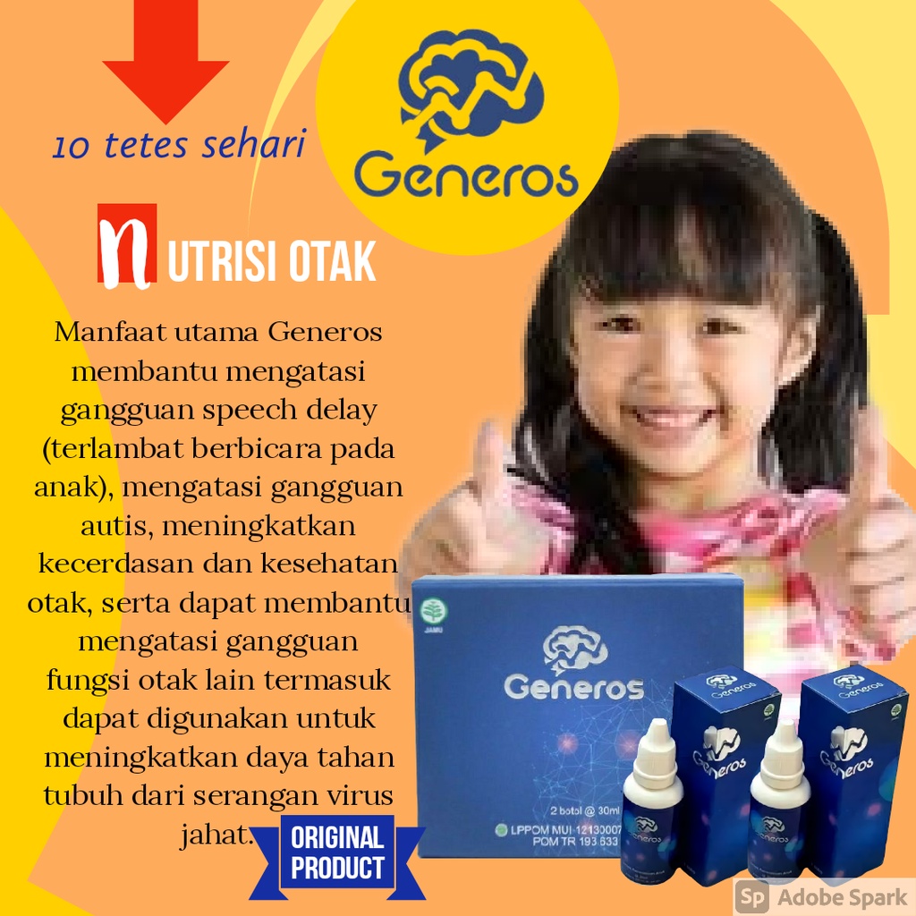VITAMIN GENEROS SPEECH DELAY AUTIS AUTISME HIPERAKTIF TERLAMBAT BICARA VITAMIN OTAK GENEROS ORIGINAL