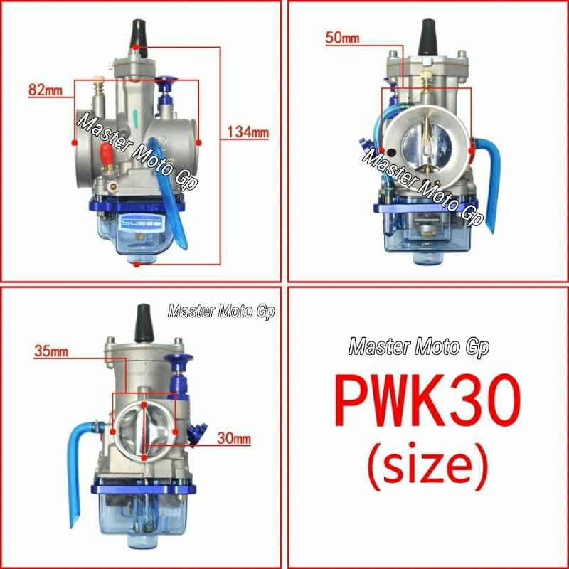 Karburator sudco keihin racing carburetor pwk28 pwk30 QAS transparan import karbu mika biru