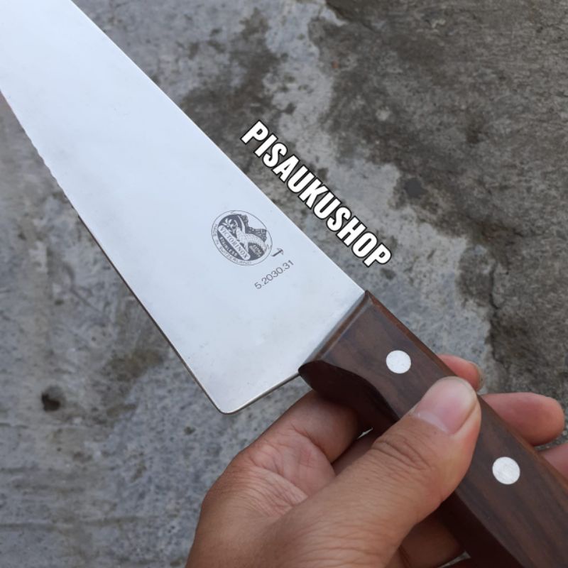 Carving knife wavy edge / Pisau carving bilah tepi bergelombang victorinox cap payung /Crossbow orig