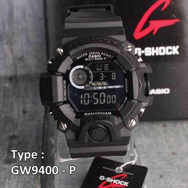 Jual termurah ... MODEL TERBARU ... G Shock GW-9400 Rangeman Army Full Black Hitam jam tangan