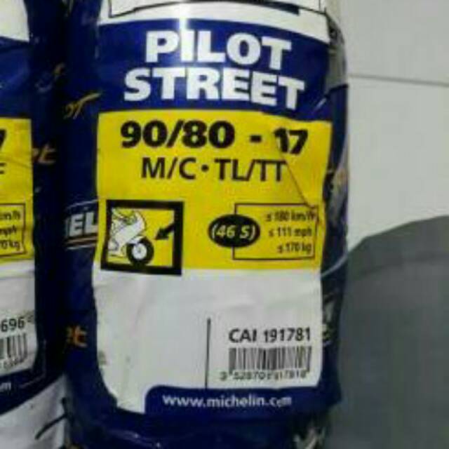 MICHELIN 90/80-17 PILOT STREET TUBLES
