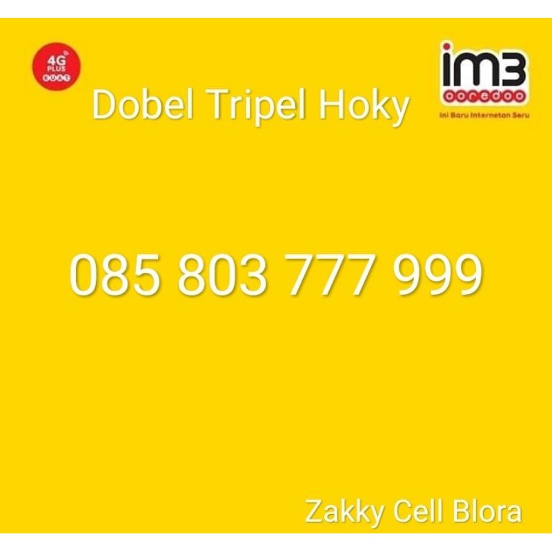Nomor Cantik IM3 Dobel Tripel 777 999