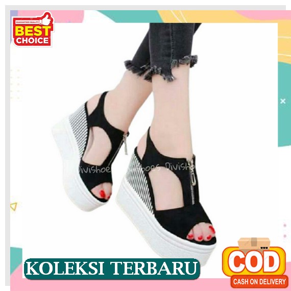 Sepatu Wedges Styves Hs01 Branded Fashionabel Wanita Casual 1 Pd1 Mg475 Sandal Wedges Mr115 Putih Sa