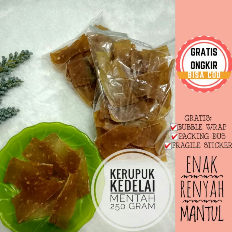 

Kerupuk Kedelai Mentah Empuk Renyah Khas Pemalang Kemasan 250 gram
