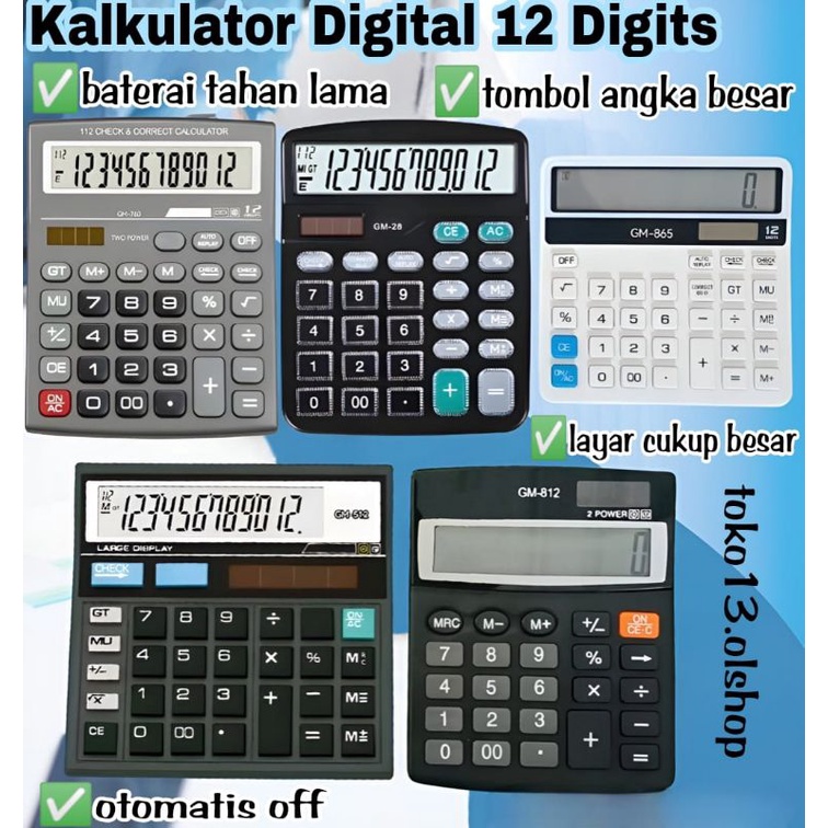 kalkulator  penghitung 12Digit cek and correct ⭐ Toko13 ⭐