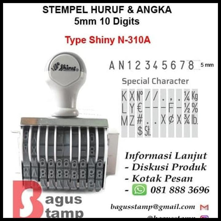 

Kualitas Terbaik Stempel Manual Huruf Angka 10 Digit 5Mm 5 Mm Shiny N 310A / N-310A