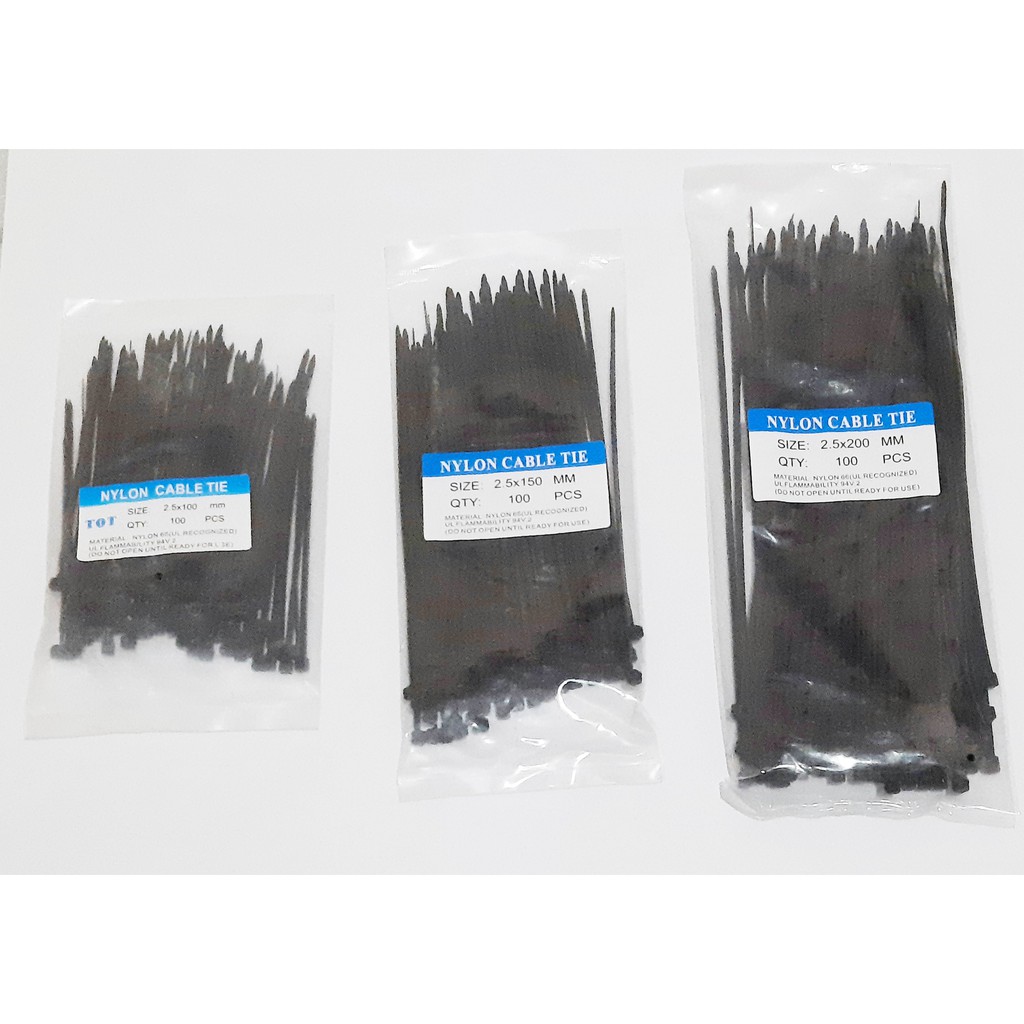 Kabel Ties Isi 100bh Putih Hitam Kuat Nylon 66