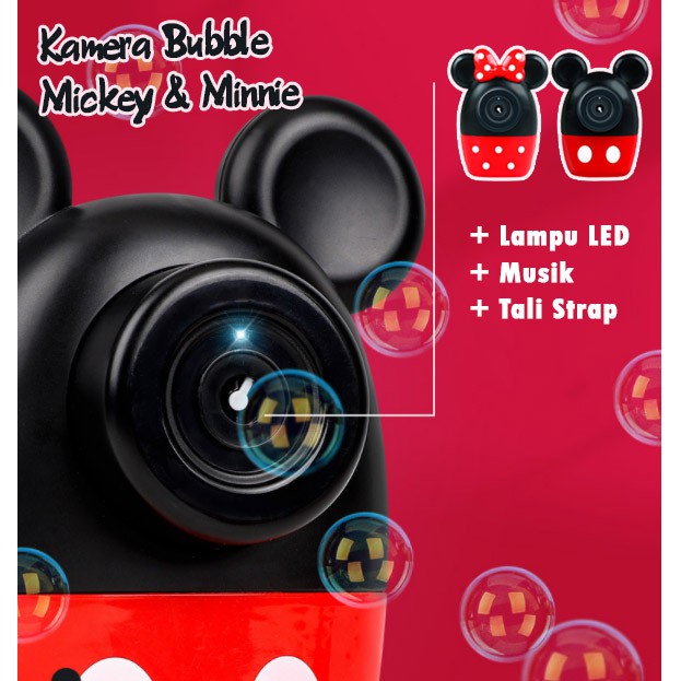 Camera Mickey Minnie Box Bubblegun Camera Mainan Pistol Gelembung Bubble gun