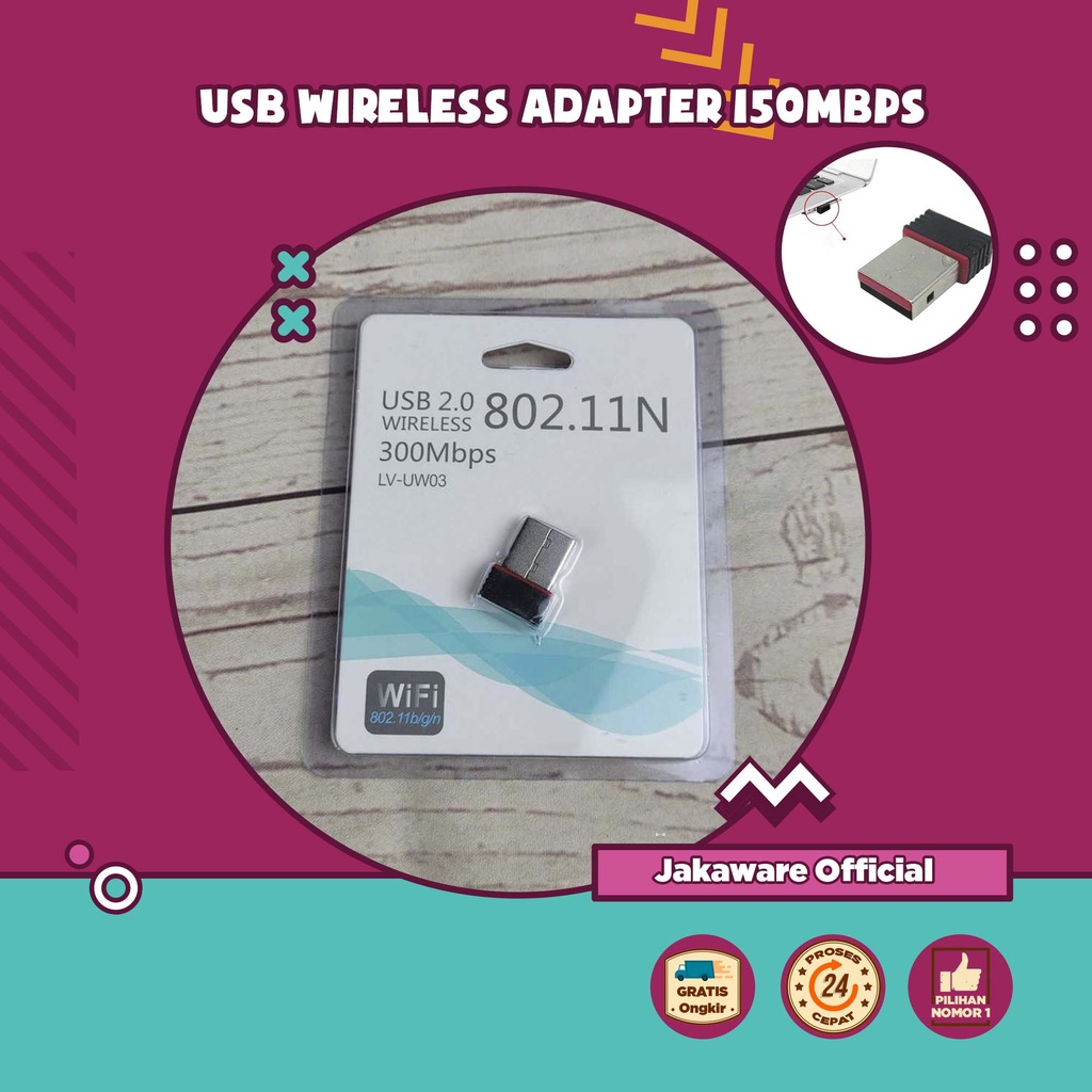 USB WIRELESS ADAPTER 150Mbps ADAPTOR WIFI PC KOMPUTER COMPUTER LAPTOP MACBOOK NOTEBOOK PORTABLE NANO