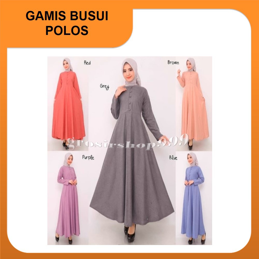 BAJU GAMIS WANITA TERBARU GAMIS POLOS BUSUI KATUN SUPERNOVA