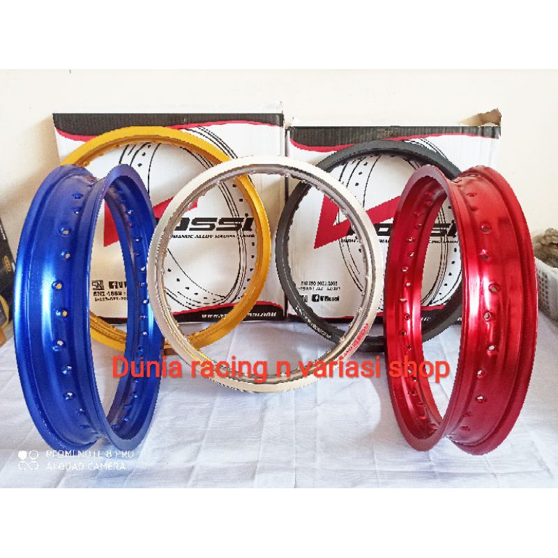 Velg Rossi 215 250 300 350 17 ada GOLD Biru Merah Silver Hitam hole 36 sepasang depan belakang 2 velg