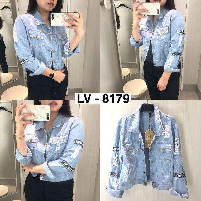 Victoria STATION LIST OFF WHITE JAKET JEANS-3