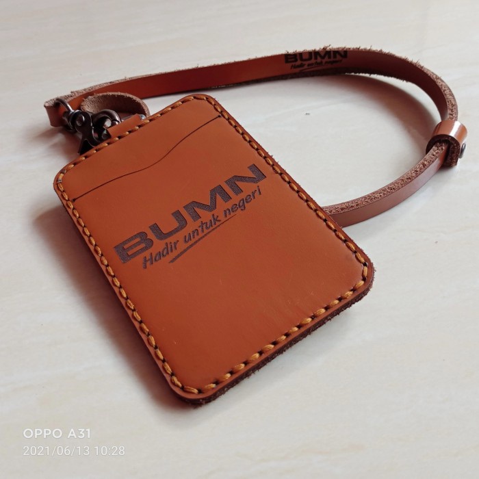 

Mudah Tali Gantungan Name Tag Id Card Kulit Asli Logo Bumn Limited