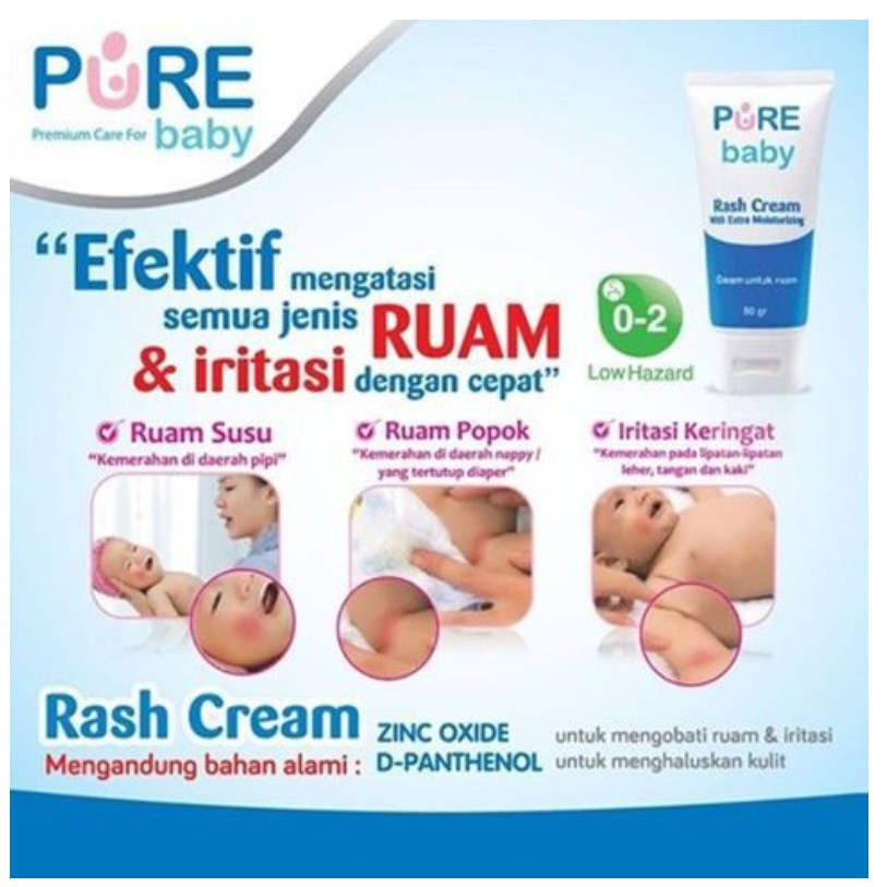 Pure Bb Rash Cream Efektif Untuk Ruam Iritasi Pada Bayi Pure Baby Cbks Shopee Indonesia