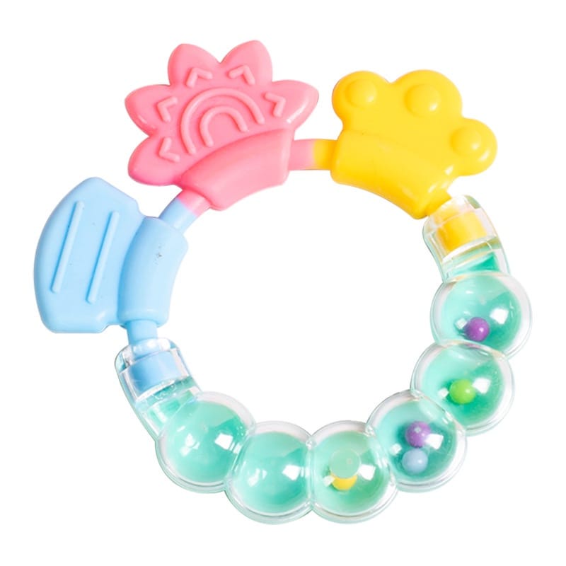 ❤️ 𝐃𝐤𝐢𝐝𝐬 ❤️ AB003 Mainan Gigitan Bayi / Mainan Rattle Genggam Bayi Gigitan Empeng Buah Plastik Dengan Teether Gelatin / Gigitan Bayi Teether