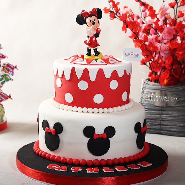 kue ulang  tahun  mickey  mouse  tingkat