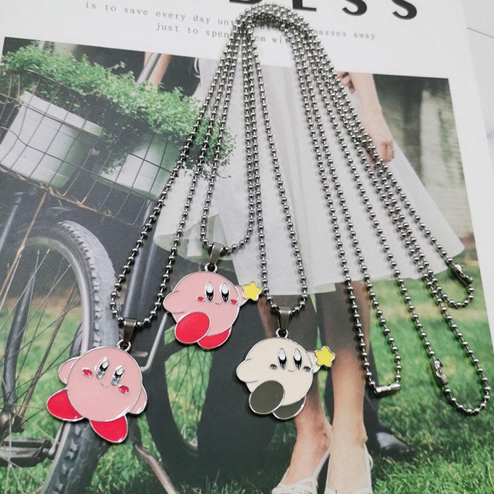 NEEDWAY Kirby Series Liontin Kawaii Kartun Hadiah Gantung Liontin Ornamen Perhiasan Anime Kalung