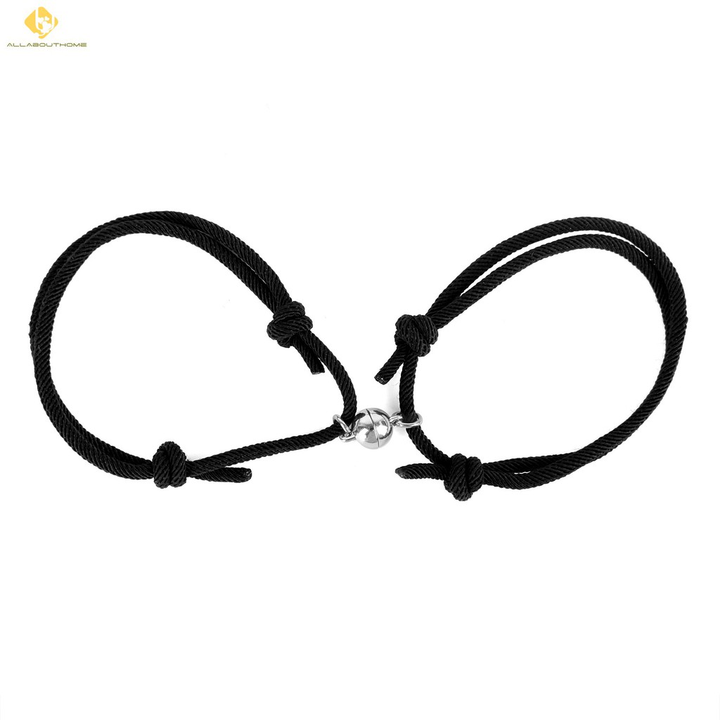 2 Pcs Gelang Magnet Couple Gelang etnik bead Tali Attract Braided Bracelet untuk Pasangan-7