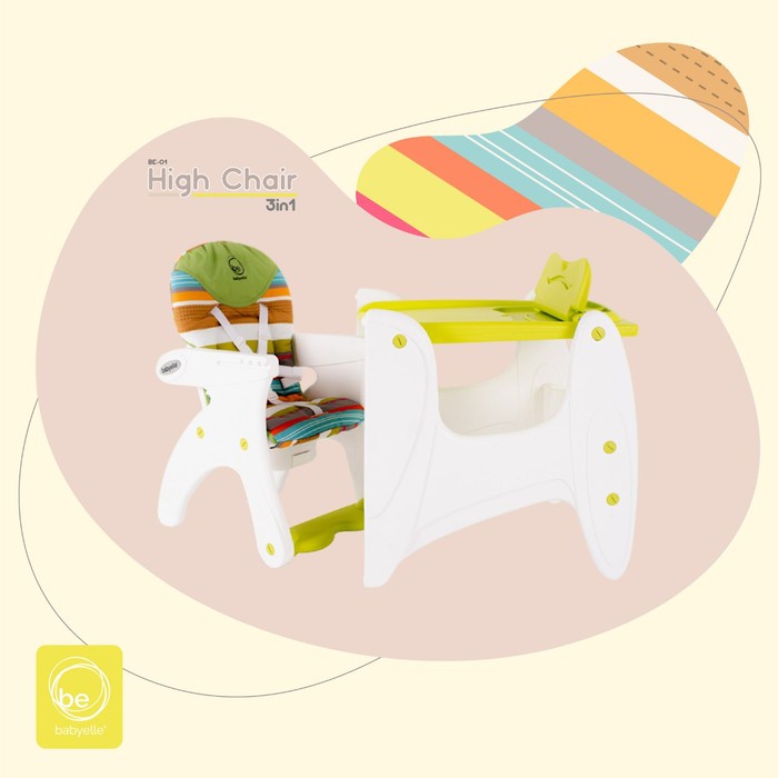 BABYELLE High chair and Desk 2 in 1 ( Kursi Makan &amp; belajar) BE - 01