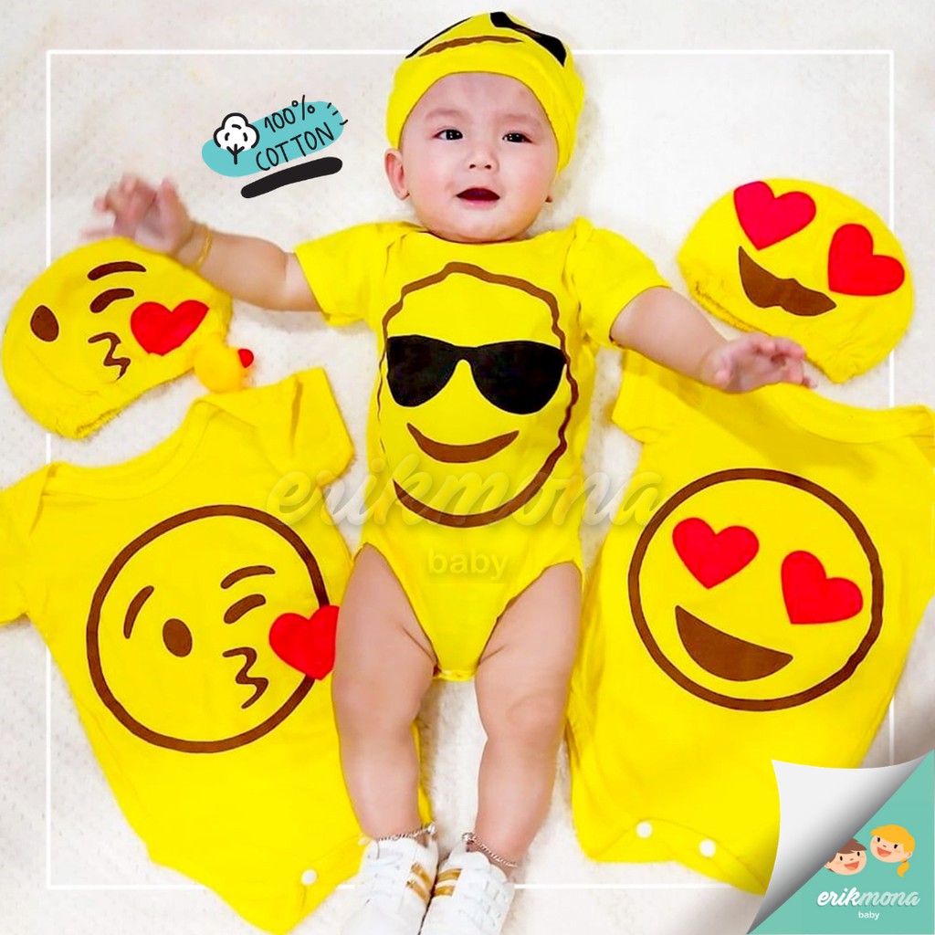 ❤️baju bayi jumper bayi ❤️karakter lucu emoji smile❤️