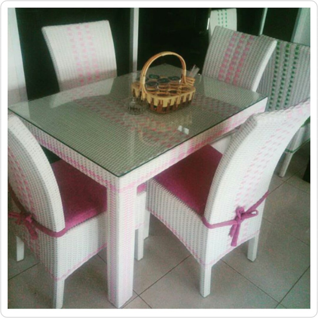 Set Meja Kursi Makan Rotan Sintetis Sofa Mebel Jepara