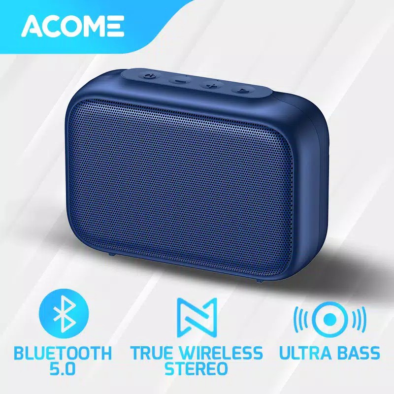 Acome Speaker Bluetooth 5.0 Portable Ultra Bass TWS A1 SENSE