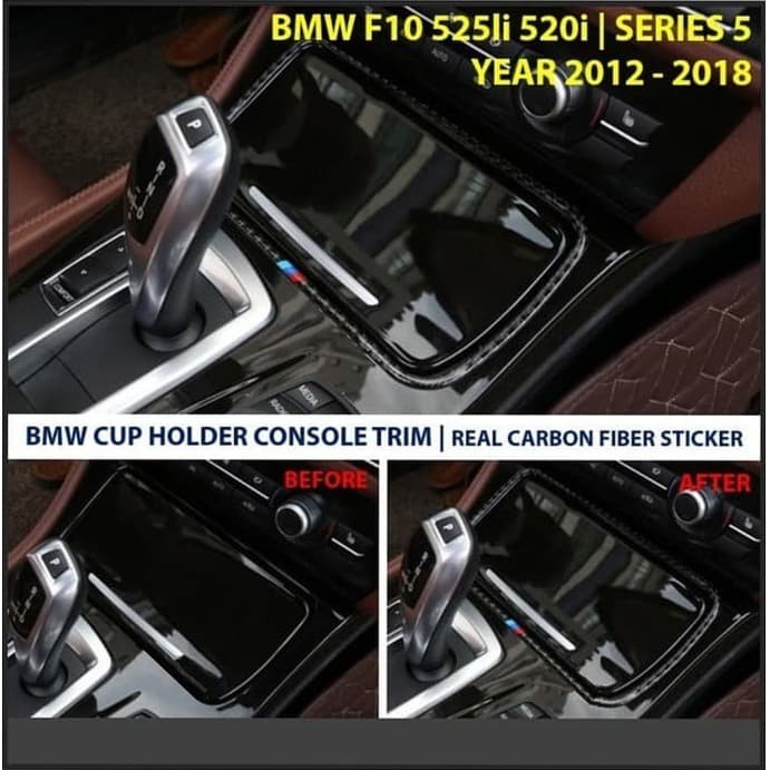 Jual Cover Carbon Fiber Cup Holder Frame Bmw F10 520I 528I Shopee