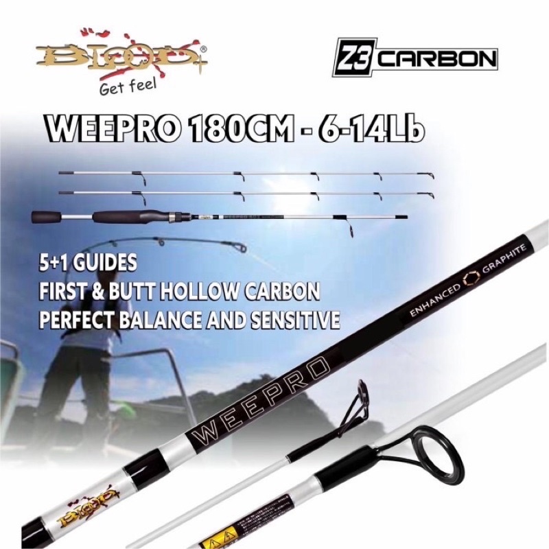 Joran BLOOD WEE PRO 1.80M | 1 Paket isi 2pc Ujung Carbon